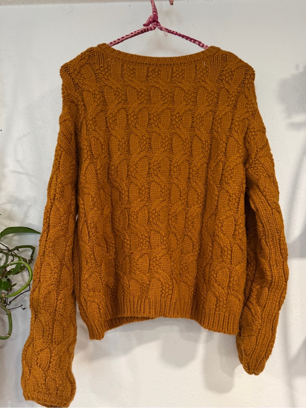 Volcom Cable Knit V-Neck Sweater - Rust Orange - Picture 2 of 3